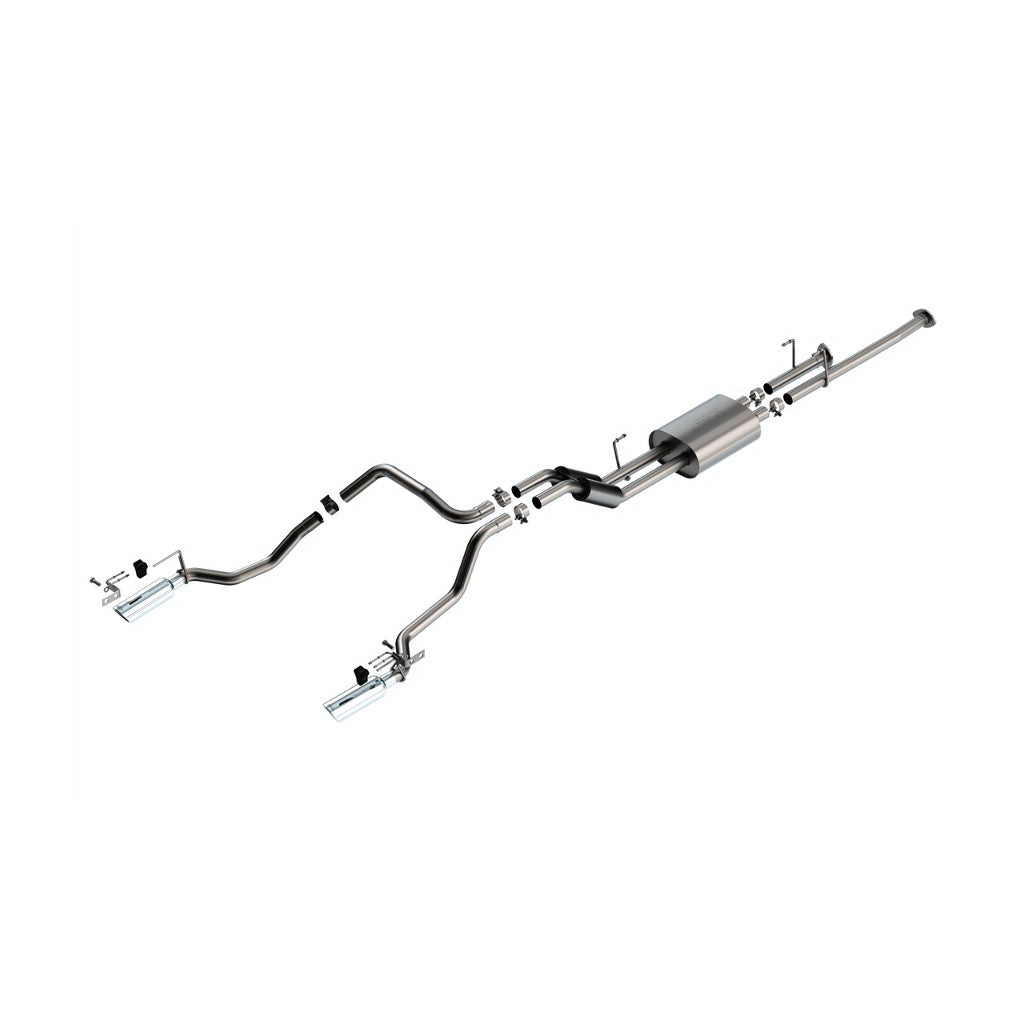 BORLA 141025 Exhaust System Cat-Back 2.25", S-Type (4" Bright Chrome Tips) for TOYOTA Tundra 4.6L / 5.7L V8 2009-2013 Photo-0 