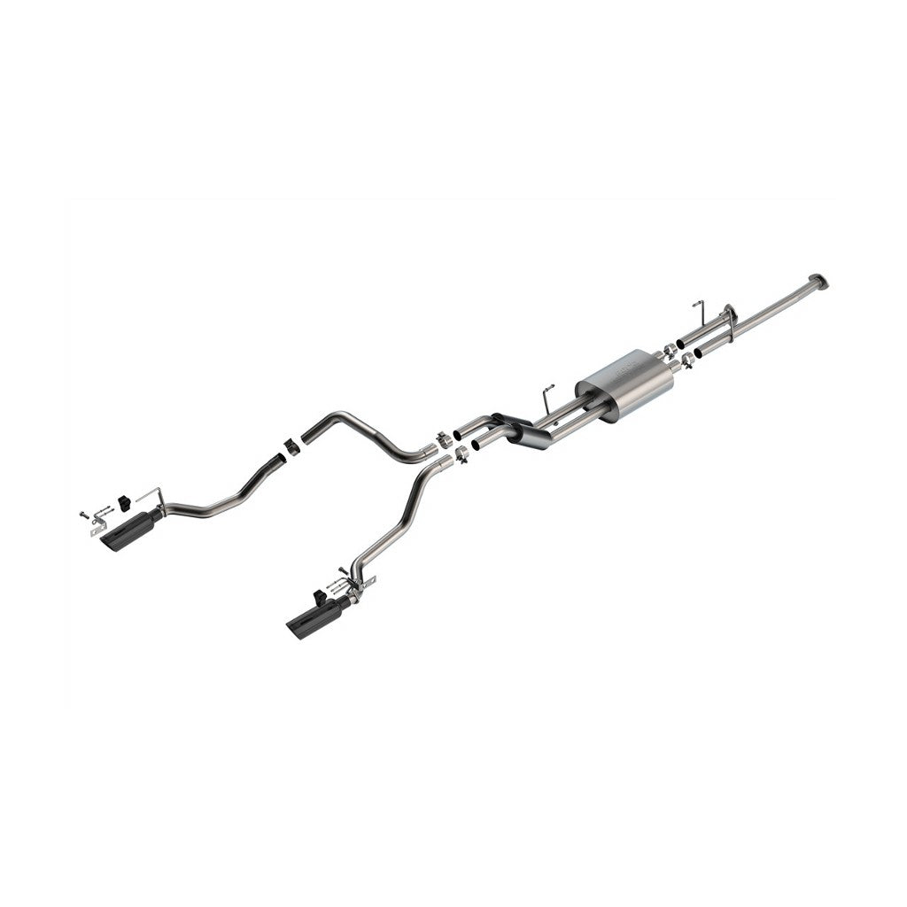 BORLA 141025BC Exhaust System Cat-Back 2.25", S-Type (4" Black Chrome Tips) for TOYOTA Tundra 4.6L / 5.7L V8 2009-2013 Photo-0 