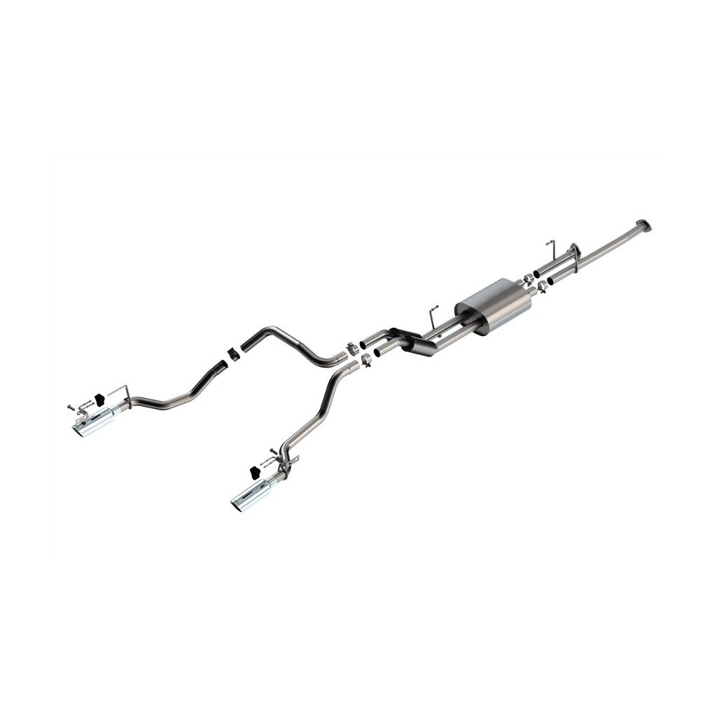 BORLA 141027 Exhaust System Cat-Back 2.25", S-Type (4" Bright Chrome Tips) for TOYOTA Tundra 4.6L / 5.7L V8 2014-2021 Photo-0 