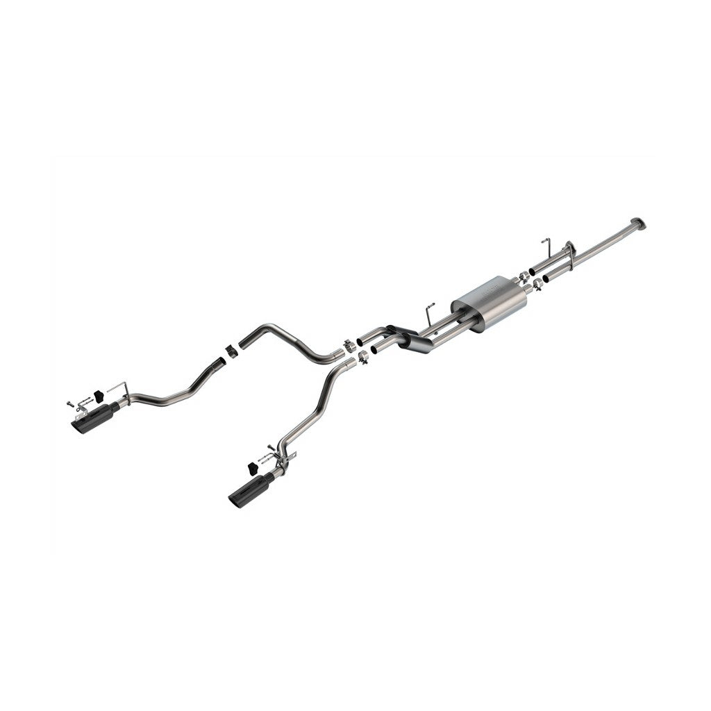 BORLA 141027BC Exhaust System Cat-Back 2.25", S-Type (4" Black Chrome Tips) for TOYOTA Tundra 4.6L / 5.7L V8 2014-2021 Photo-0 