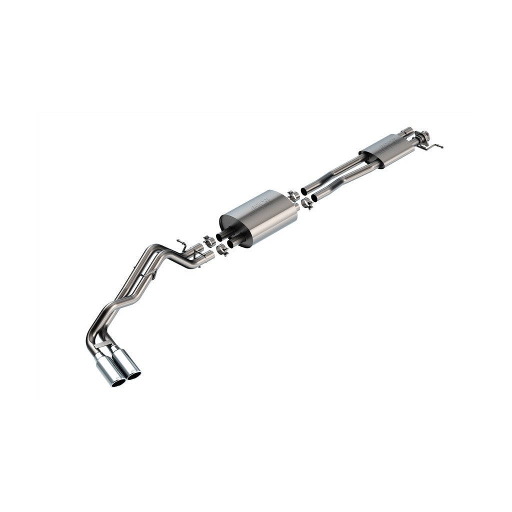BORLA 140971 Exhaust System Cat-Back 2.25", S-Type (4" Bright Chrome Tips) for FORD Ranger 2.7L 4WD 2024- Photo-0 