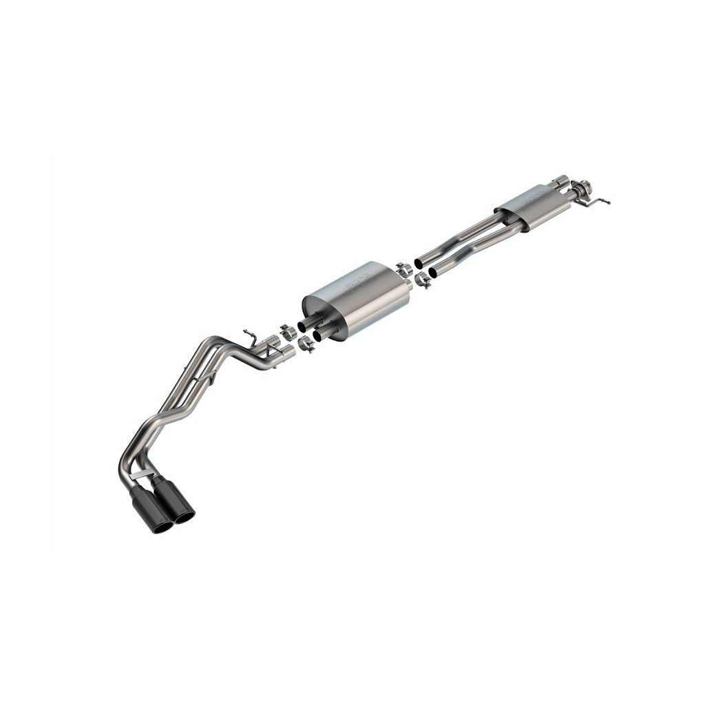 BORLA 140971BC Exhaust System Cat-Back 2.25", S-Type (4" Black Chrome Tips) for FORD Ranger 2.7L 4WD 2024- Photo-0 