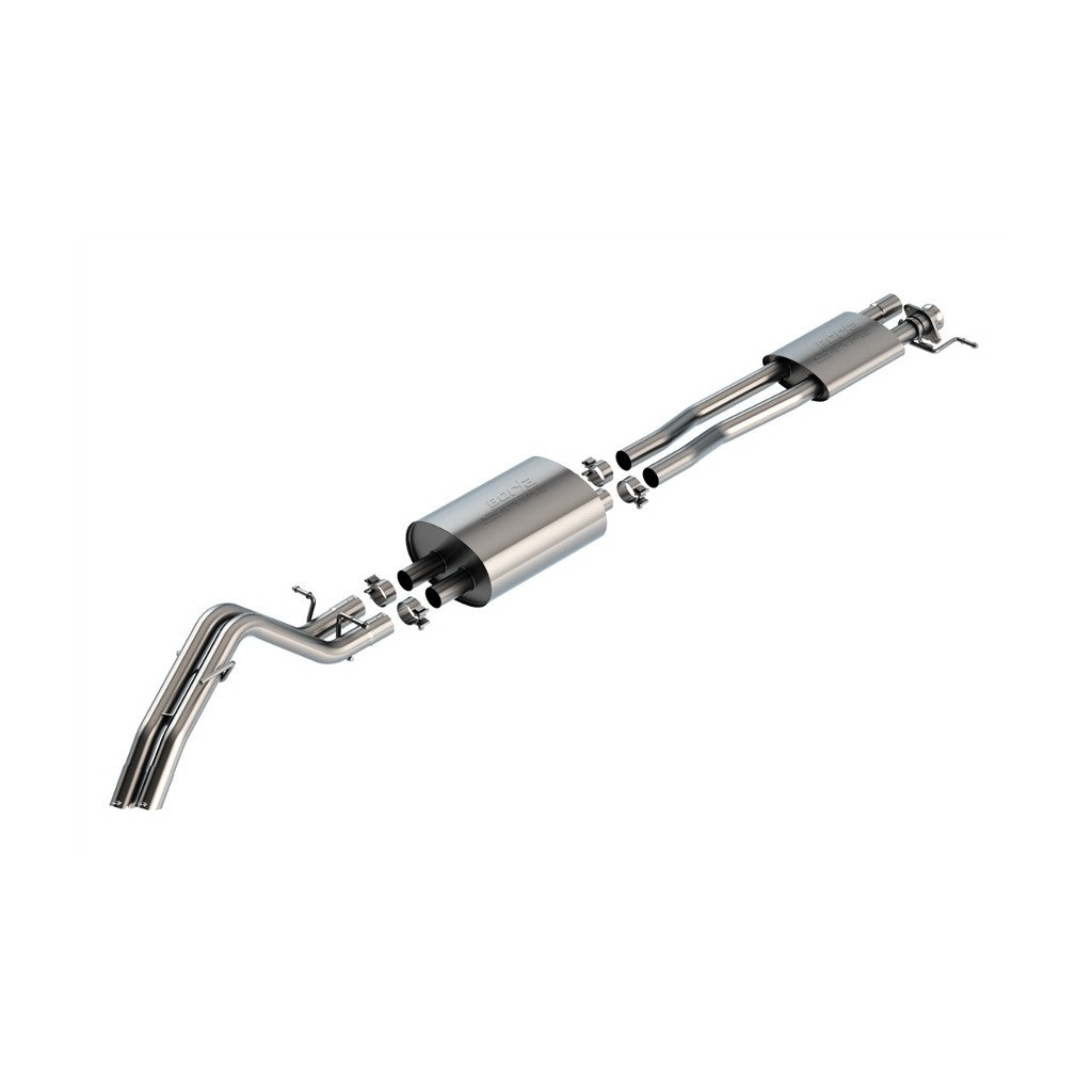 BORLA 140972 Exhaust System Cat-Back 2.25", S-Type (2.38" Bright Chrome Tips) for FORD Ranger 2.7L 4WD 2024- Photo-0 