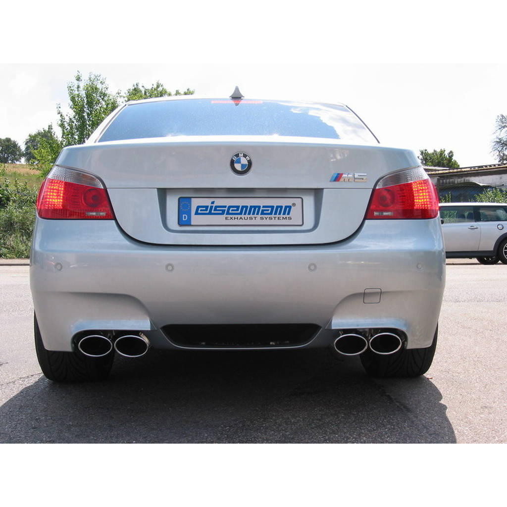 EISENMANN B5258.22184 Rear Muffler Race 4 x 12 x 77 mm (Oval Tailpipes) for BMW M5 (E60) Photo-1 