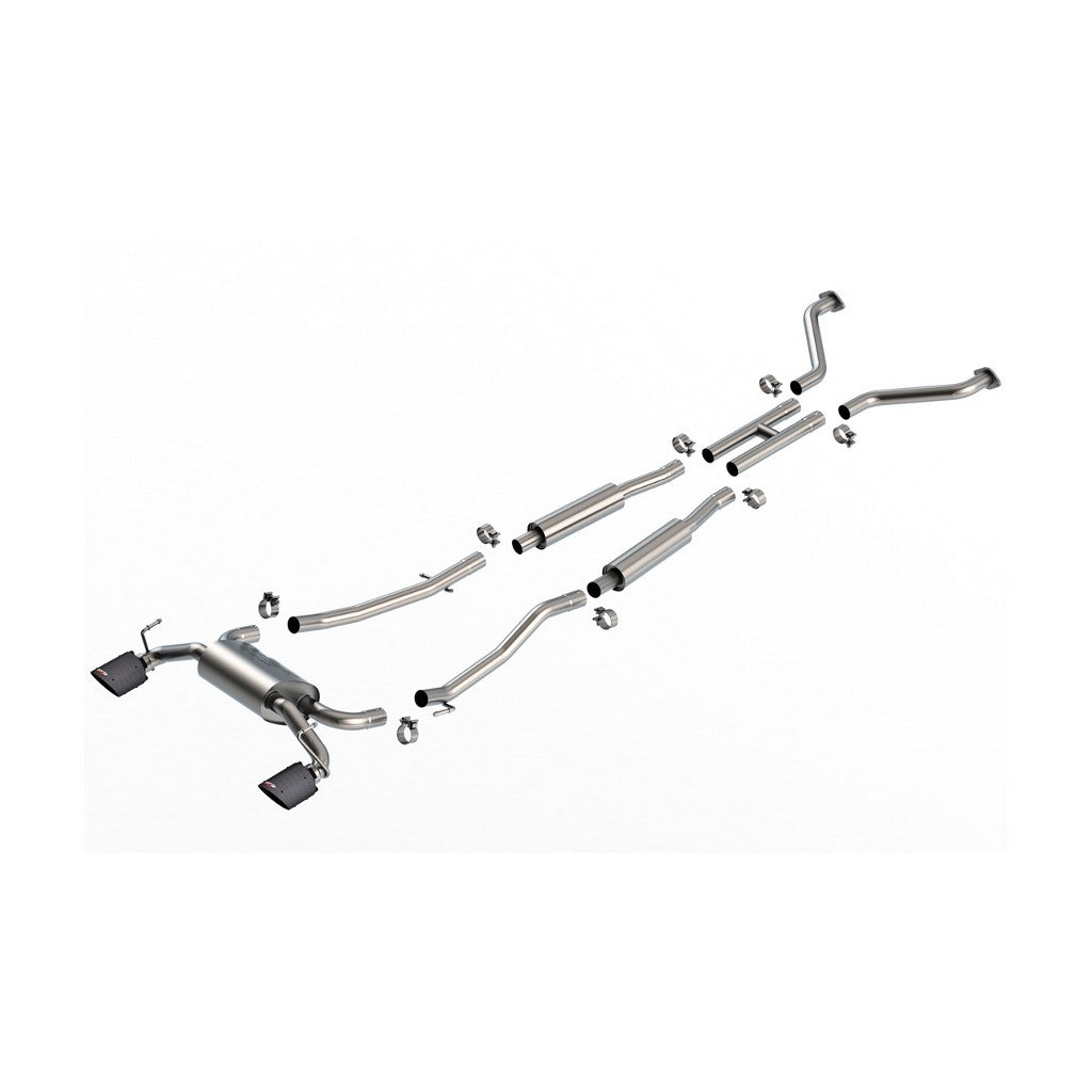 BORLA 140958CFBA Cat-Back Exhaust 2.25", S-Type II (4.5" Carbon Fiber Black Anodized Tips) for NISSAN 350Z 3.5L 2003-2008 Photo-0 
