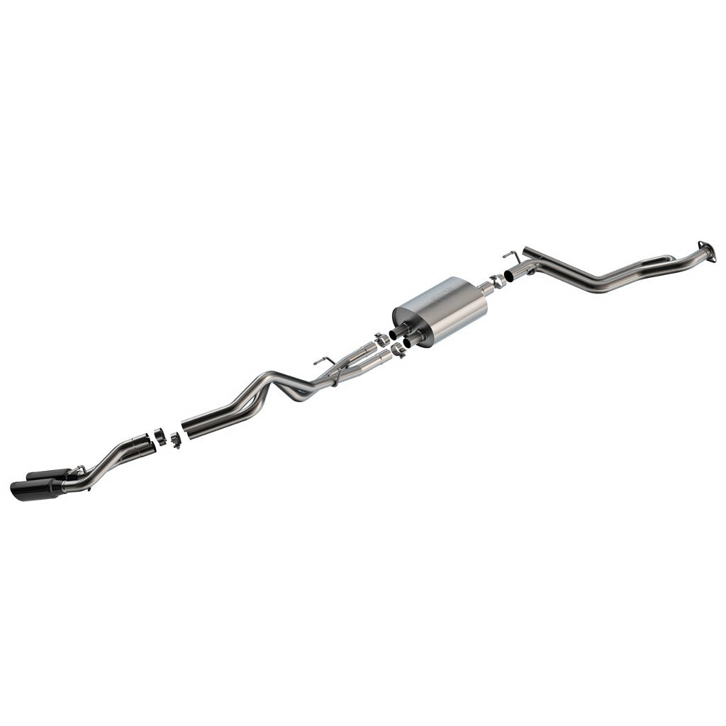 BORLA 141006BC Cat-Back Exhaust 2.75", 2.25", S-Type (4" Black Chrome Tips) for TOYOTA Tacoma 2.4L 2024- Photo-0 