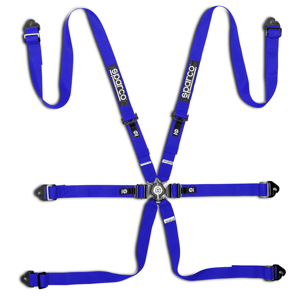 SPARCO BRN0040B0B0100N Harness Competition H-2 PD Steel 26, 6 Point, Blue Photo-0 