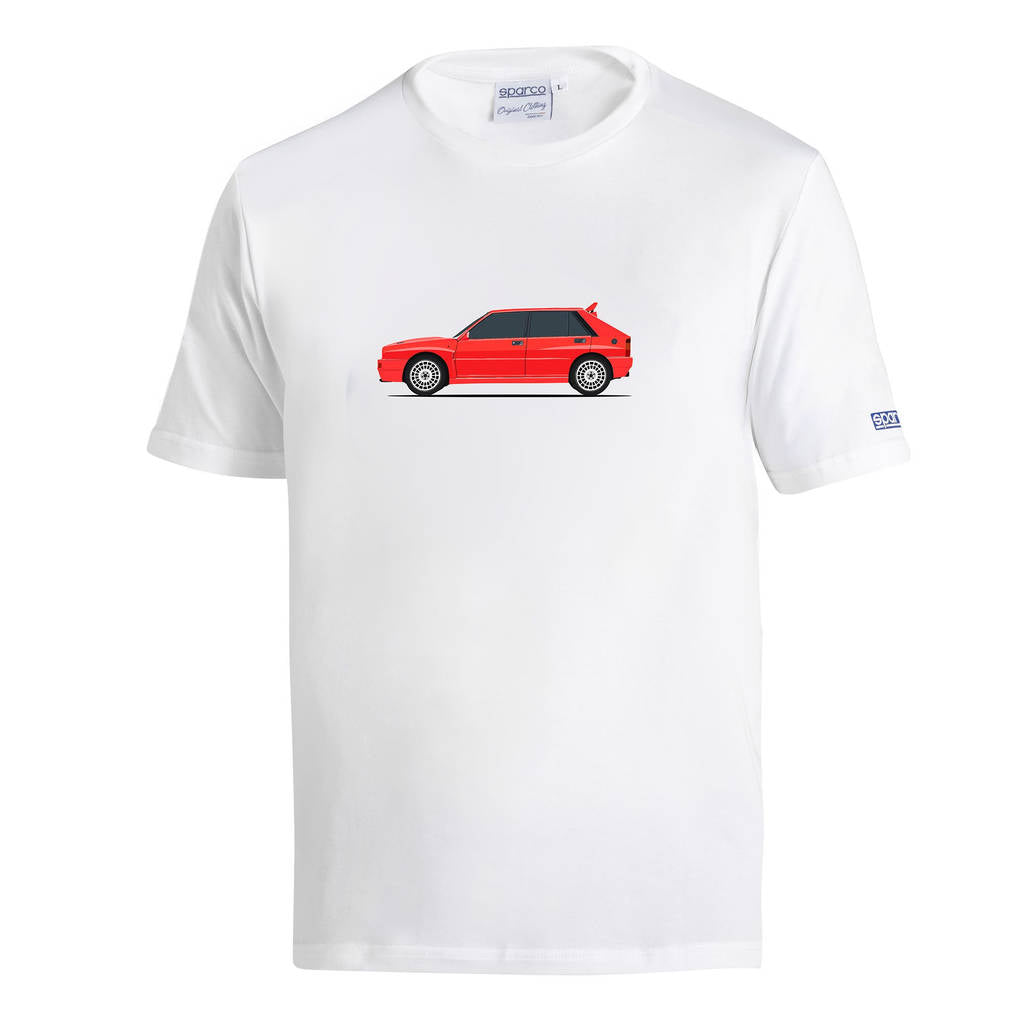 SPARCO BML0014N0W0900L T-Shirt Lancia HF Delta, White/Red, Size L Photo-0 