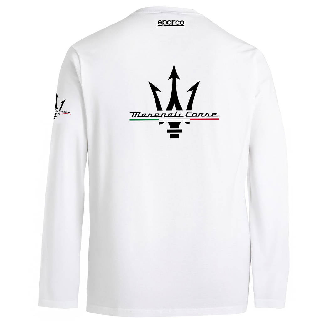 SPARCO BML0060J0W0100L Long Sleeve T-Shirt Maserati, White, Size L Photo-1 