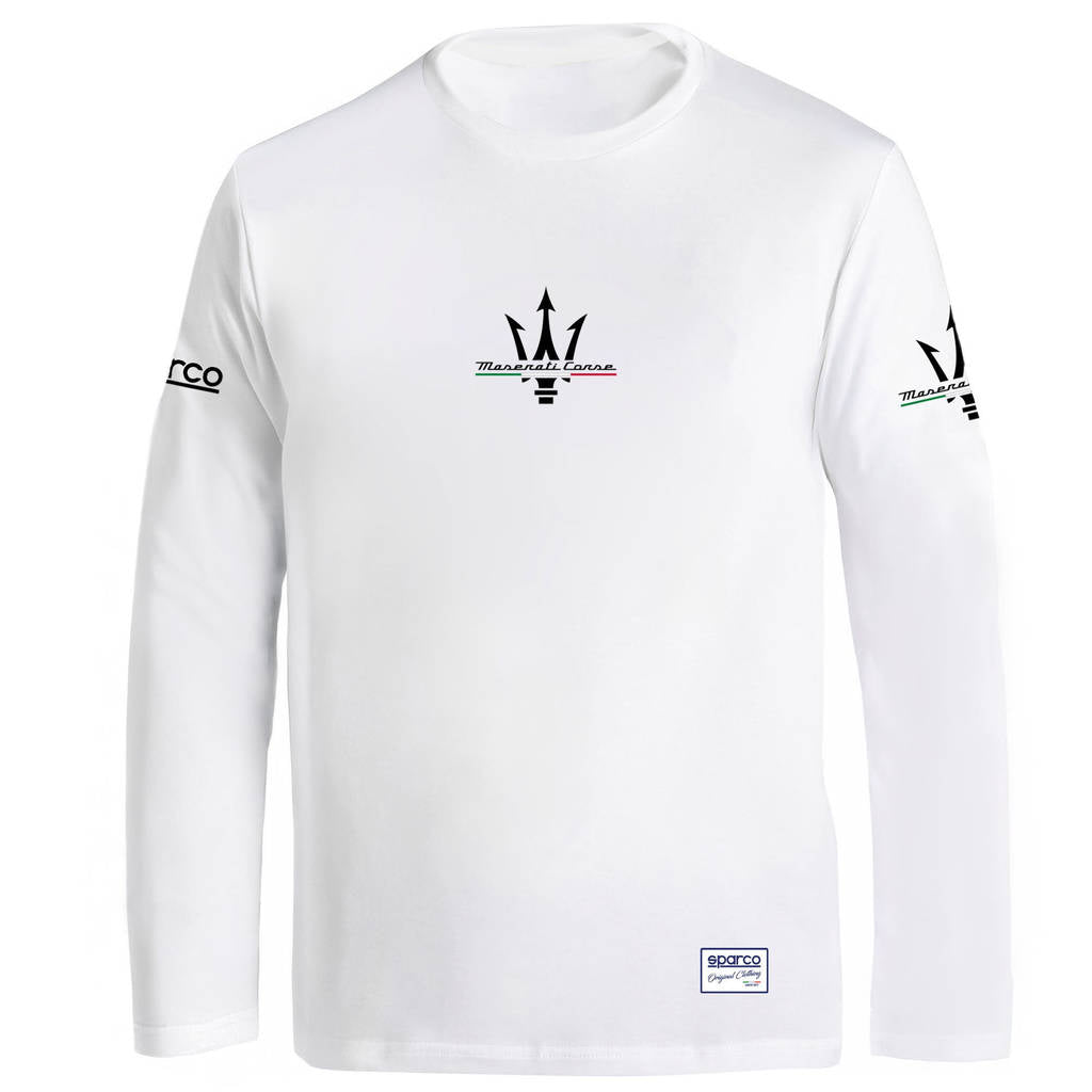 SPARCO BML0060J0W013XL Long Sleeve T-Shirt Maserati, White, Size 3XL Photo-0 