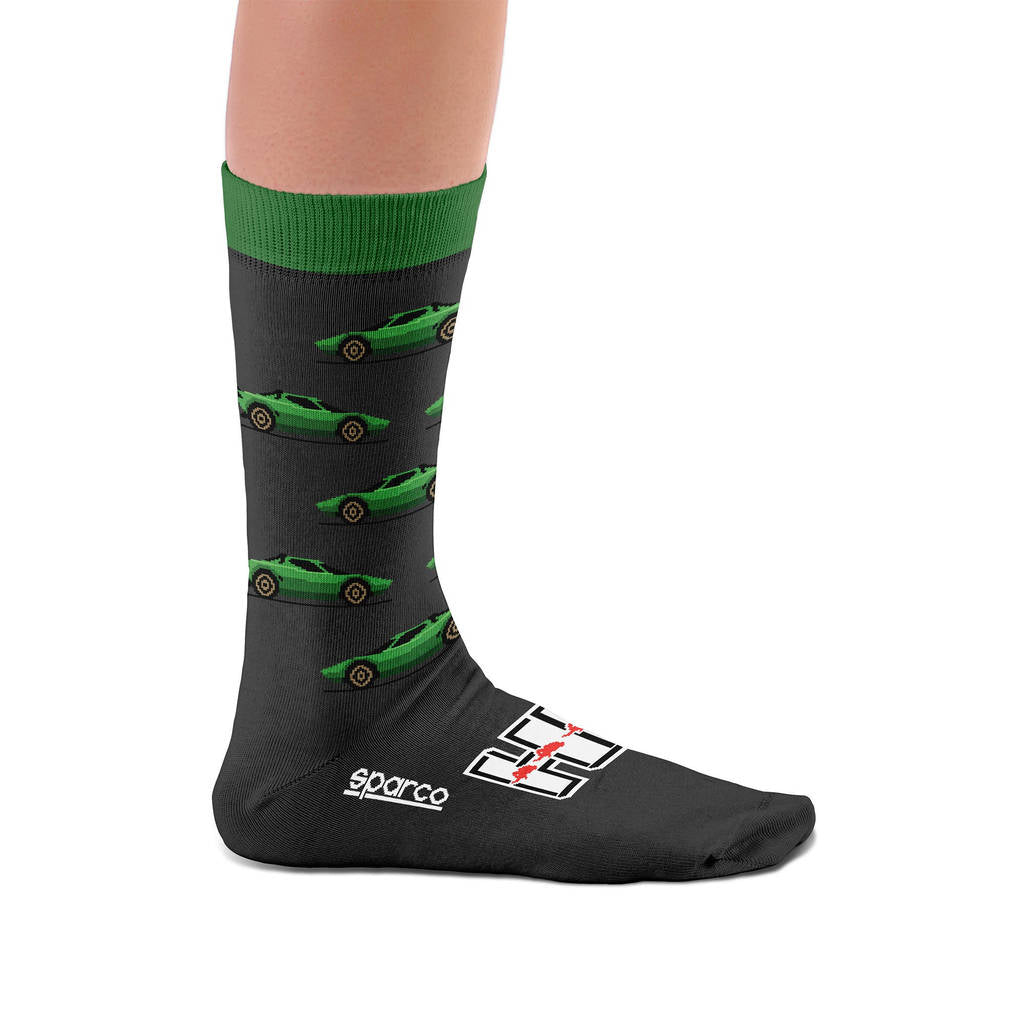 SPARCO BMZ0010N0K14A58 Socks Lancia HF, Grey, Black/Green, Size 41/46 Photo-1 