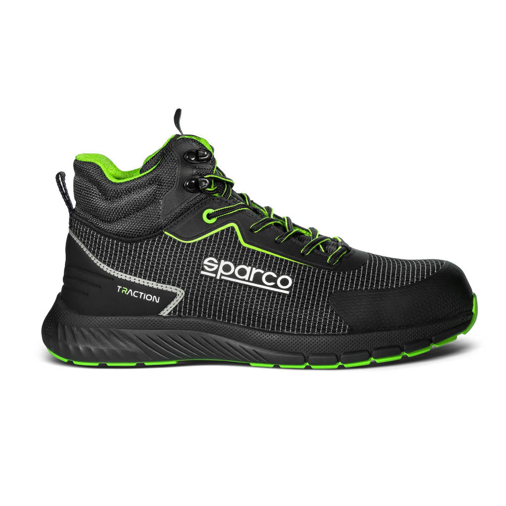 SPARCO BTB0029B0K15041 Mechanics Shoes Traction-H Naoki S3S, Black/Fluo Green, Size 41 Photo-1 