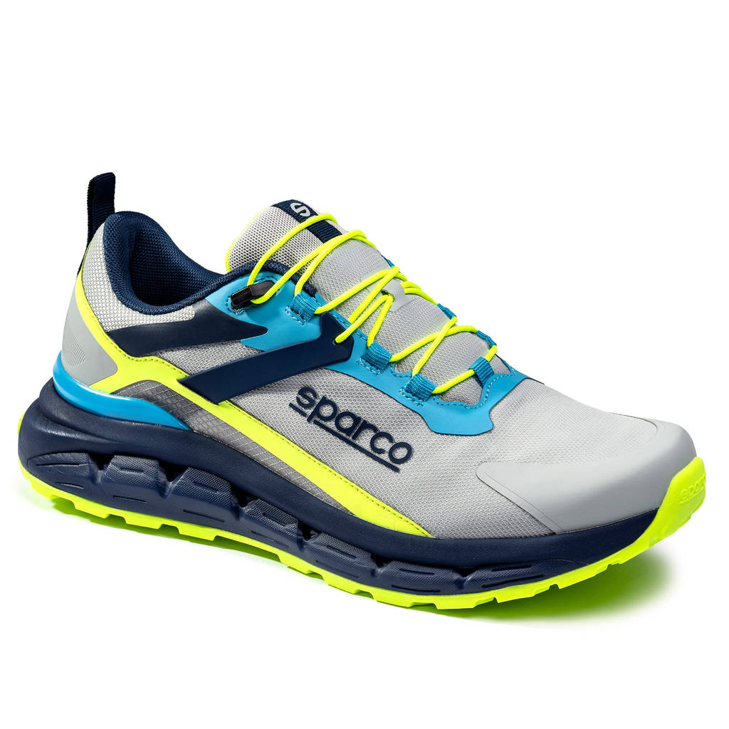 SPARCO BTB0037B0E61045 Teamwork Shoes S-Pike Turini O2, Silver/Blue/Fluo Lime, Size 45 Photo-0 