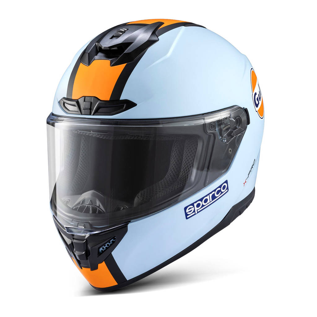 SPARCO 003378GUCE0XS Full-Face Racing Helmet X-Pro ECE06 Gulf, Heavenly, Size XS Photo-0 