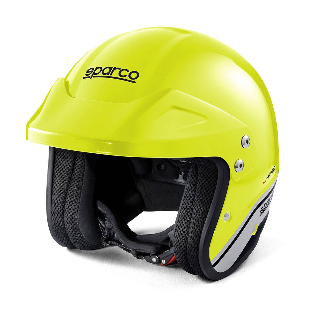SPARCO 003379GFNR3L Open-Face Racing Helmet J-Pro ECE06, Fluo Yellow/Black, Size L Photo-0 