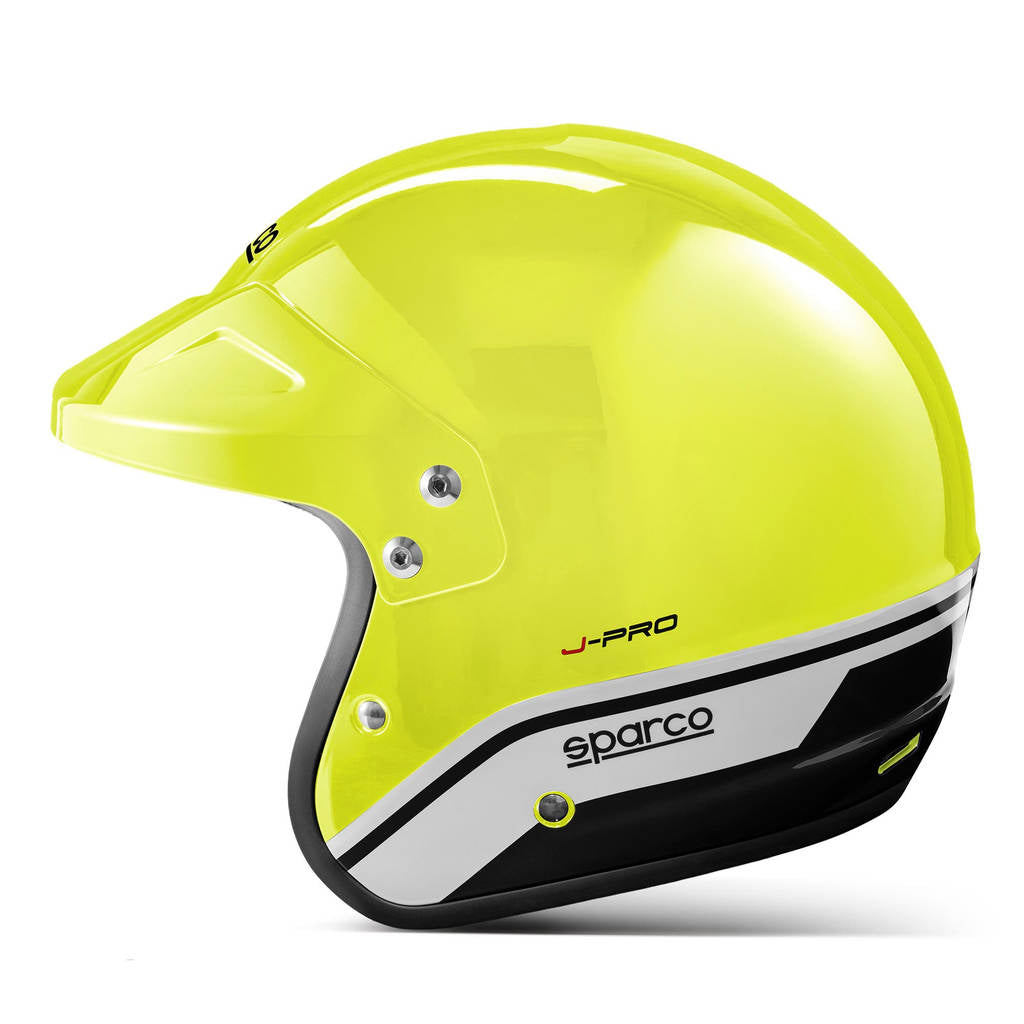 SPARCO 003379GFNR3L Open-Face Racing Helmet J-Pro ECE06, Fluo Yellow/Black, Size L Photo-2 