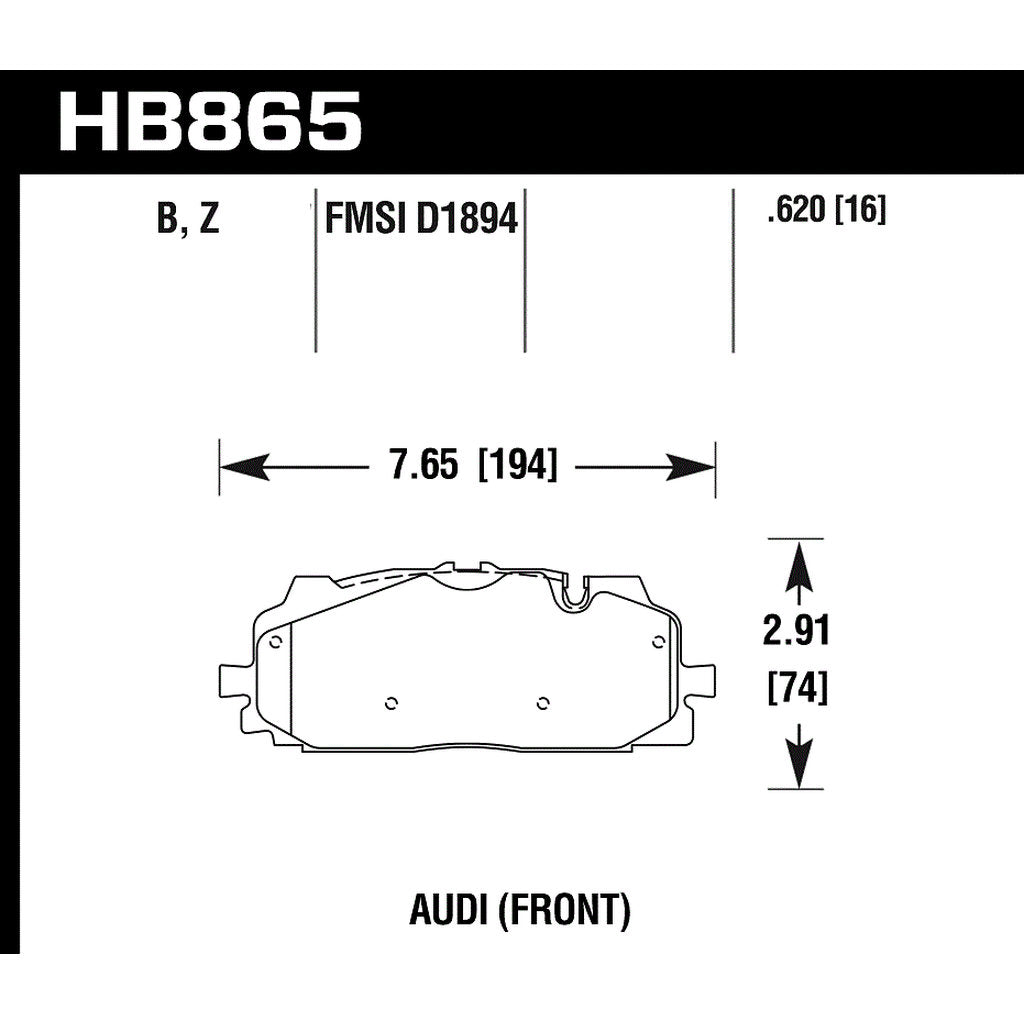HAWK HB865G.620 Front Brake Pads Motorsports DTC-60 for AUDI RS3 (8Y) Photo-2 