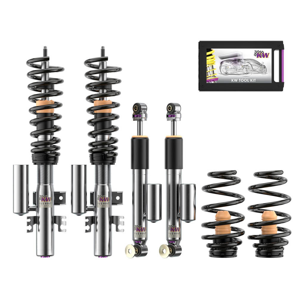 KW 35208800AN-B Coilover Kit V3 Leveling Black (incl. Cancellation Kit for Electronic Dampers) for VW T5 VR6 3.2 4motion Photo-0 