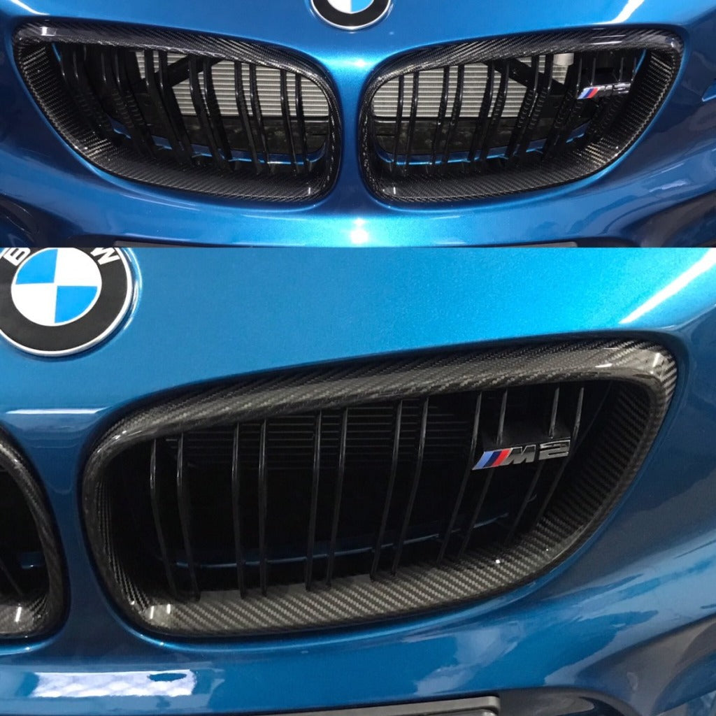 ALPHA-N AN-0508 Carbon Kidney Grille Cover Set for BMW M2 (F87) Photo-0 