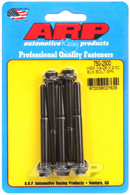 ARP 750-2500 SAE Bolt Kit 1/4-28 x 2.500 hex black oxide bolts Photo-0 