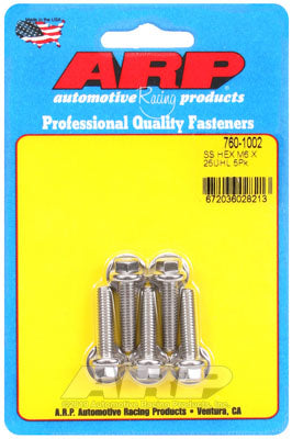 ARP 760-1002 Metric Thread Bolt Kit M6 x 1.00 x 25 hex SS bolts Photo-0 