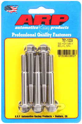 ARP 761-1009 Metric Thread Bolt Kit M8 x 1.25 x 60mm hex SS bolts Photo-0 