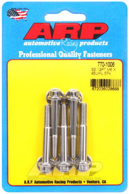 ARP 770-1006 Metric Thread Bolt Kit M6 x 1.00 x 45 12pt SS bolts Photo-0 