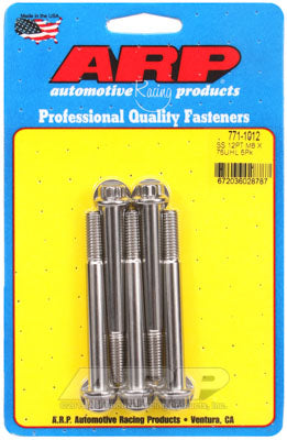 ARP 771-1012 Metric Thread Bolt Kit M8 x 1.25 x 75 12pt SS bolts Photo-0 