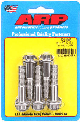 ARP 772-1006 Metric Thread Bolt Kit M10 x 1.50 x 45 12pt SS bolts Photo-0 