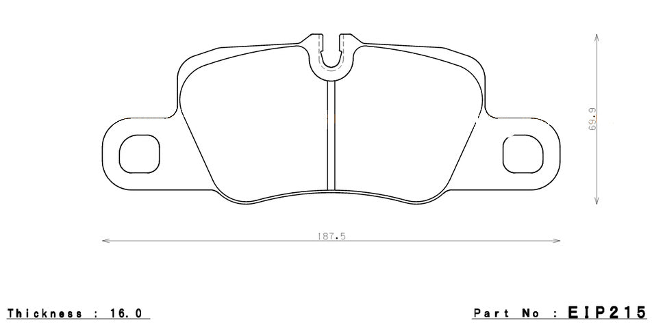 ENDLESS EIP215MX72 Rear brake pads PORSCHE 3.8 CARRERA S/4S (cast iron and PCCB) Photo-0 