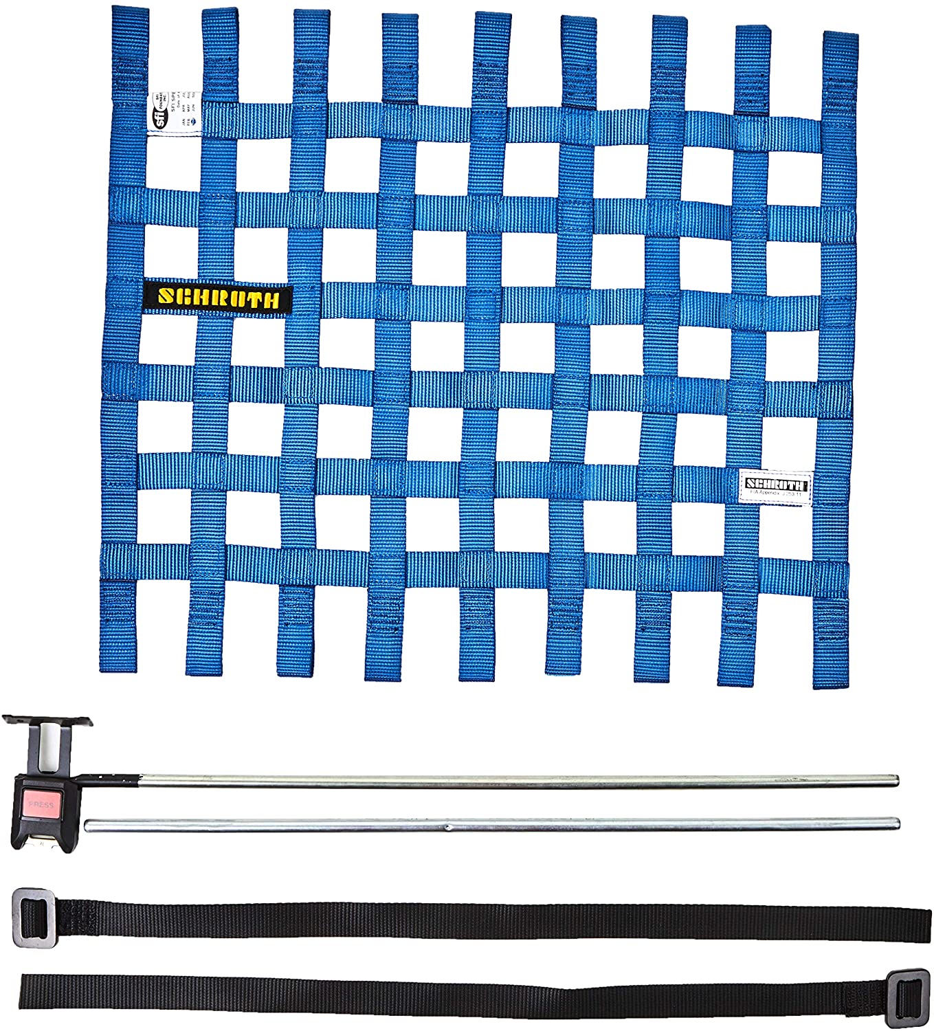SCHROTH 09543-1 Window Net 400 mm x 405 mm (15.75 “x 16“) (blue) right SFI/FIA Photo-0 