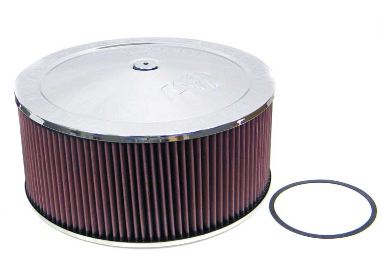 K&N 60-1460 Round Air Filter Assembly 5-1/8",14"X6.12"H, 7/8" DRP B Photo-0 