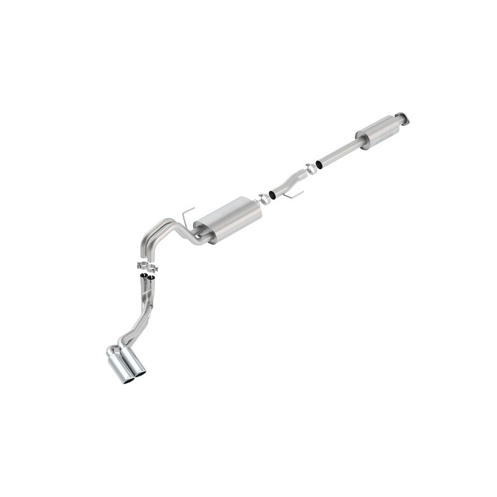 BORLA 140618 Cat Back Exhaust System, F-150 EcoBoost® 2.7 / 3.5L (turbo), V8-5.0L, Ext.Cab, St. Bed (78.8") Crew Cab Short Bed (67.0)(145" WB), Tip №18, 2015-16, sound S-Type Photo-0 