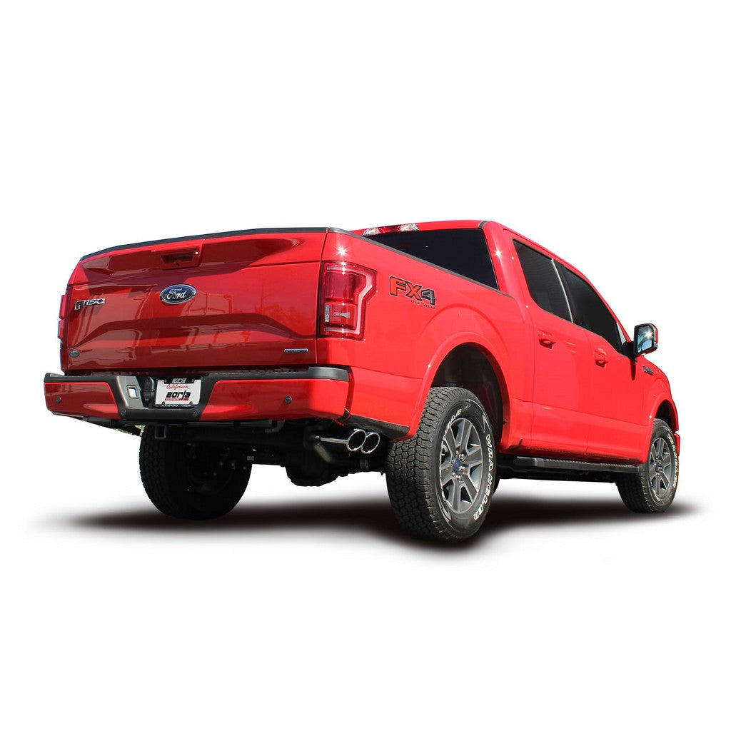 BORLA 140617 Cat Back Exhaust System, F-150 EcoBoost® 2.7 / 3.5L (turbo), V8-5.0L, Ext.Cab, St. Bed (78.8") Crew Cab Short Bed (67.0)(145" WB), Tip №18, 2015-16, sound Touring Photo-1 