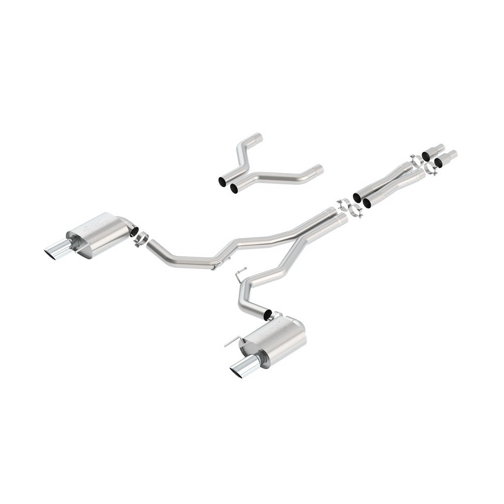 BORLA 140630 Cat Back Exhaust System, Mustang GT V8-5.0L, Tip №36 - 3" RACE, 2015-16, sound ATAK Photo-0 