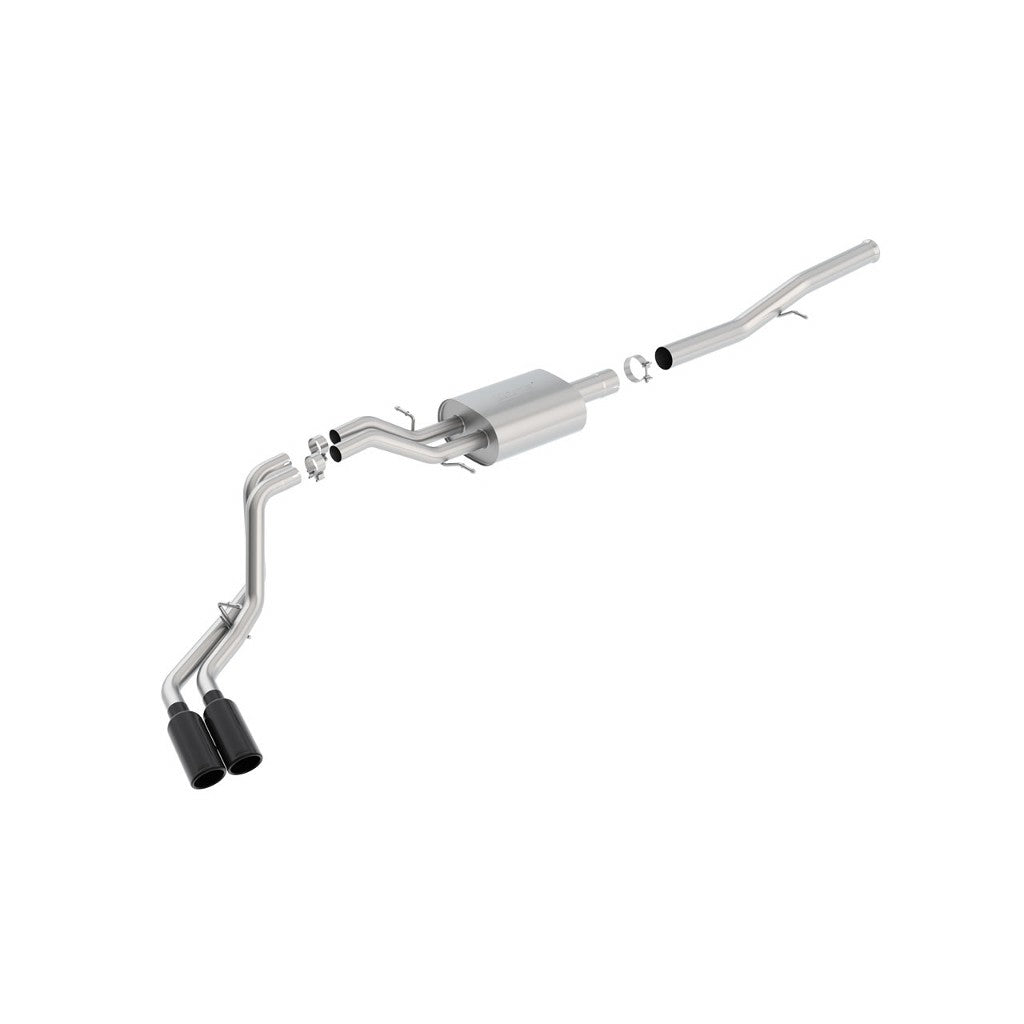 BORLA 140576BC Cat Back Exhaust System, Silverado / Sierra V8-6.2L, Ext. Cab Standard Bed (78.7") Crew Cab Short Bed (69.3") 143.5" WB, Tip №50, 2014-16, sound S-Type Photo-0 