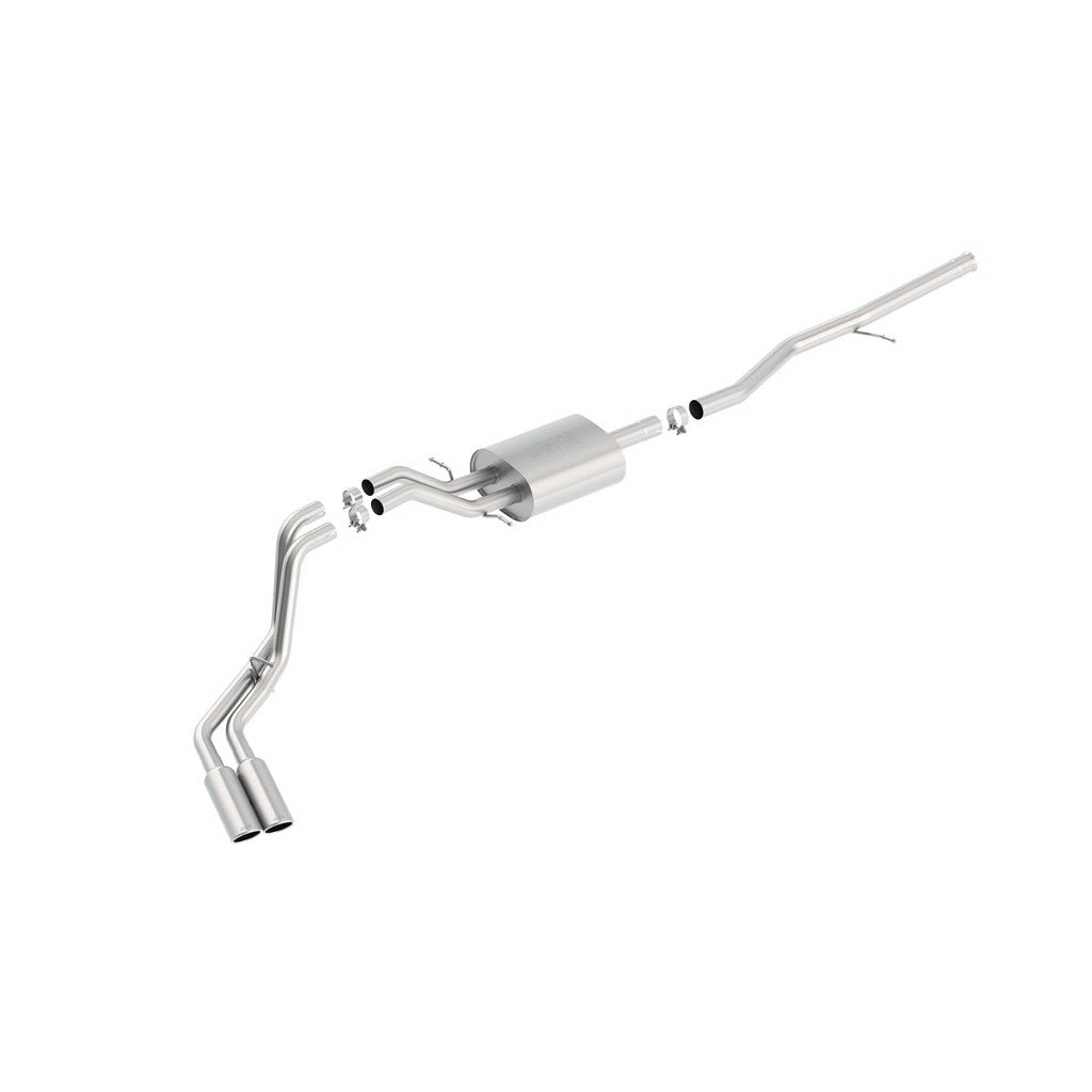 BORLA 140551 Cat Back Exhaust System, Silverado / Sierra V8-5.3L, Crew Cab Standard Bed (78.7") 153.0" WB, Tip №18, 2014-16, sound S-Type Photo-0 
