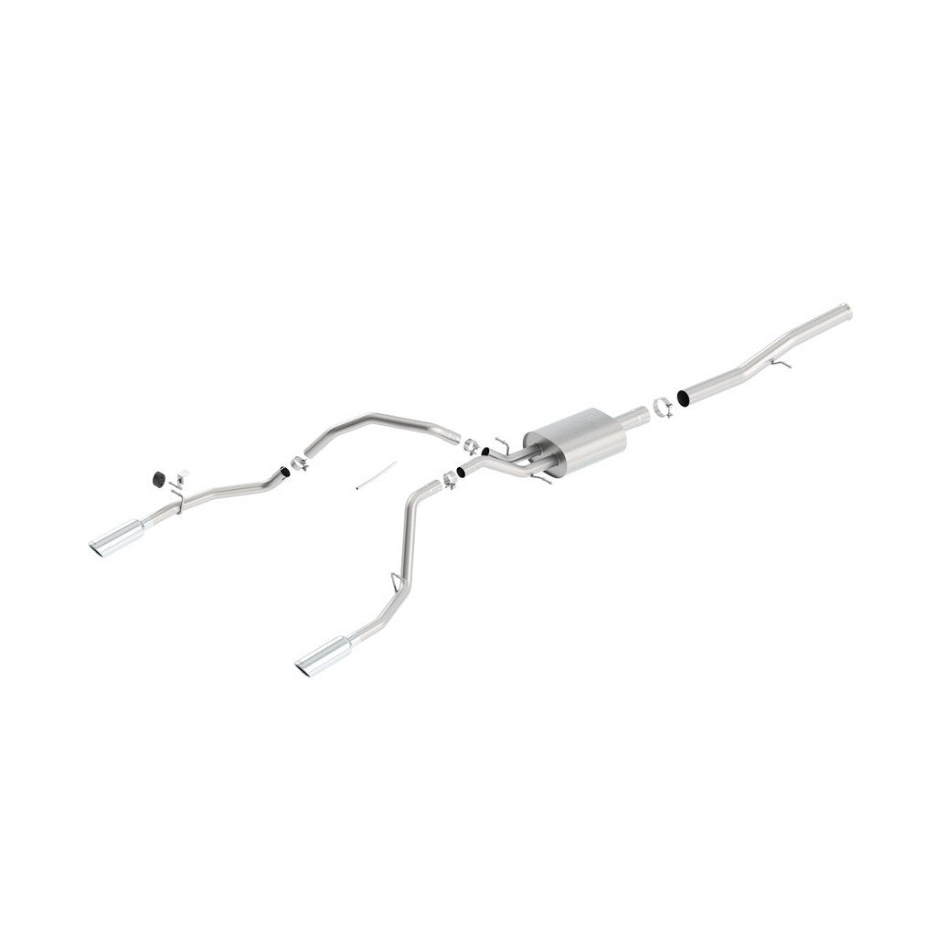 BORLA 140572 Cat Back Exhaust System, Silverado / Sierra V8-6.2L, Ext. Cab Standard Bed (78.7") Crew Cab Short Bed (69.3") 143.5" WB, Tip №36, 2014-16, sound ATAK Photo-0 