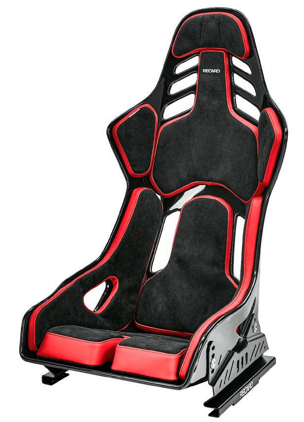 RECARO 076.01.1B22 Race Seat Podium GF Left Side (ABE / FIA 8855-1999) Black Alcantara / Red Leather, Size M Photo-0 