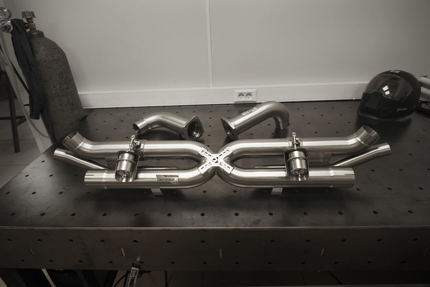 DEIKIN 10-PO.911.T/TS.991.2/R-ES-Ti-00 Exhaust system "Race" Titan for Porsche 911 Turbo/Turbo S (991.2) complete with downpipes without HeatShield Photo-4 