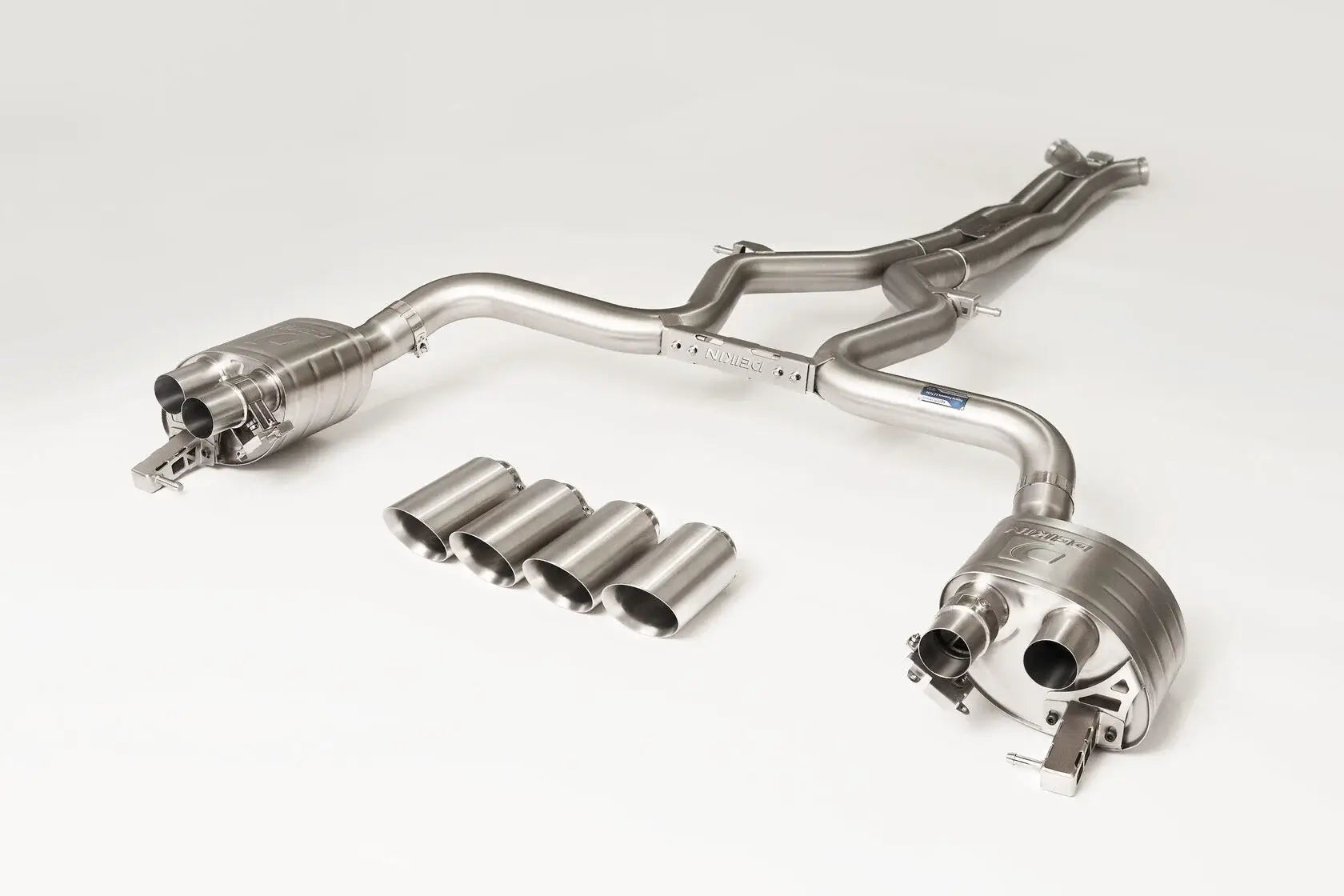 DEIKIN 10-PO.PAN.T/GTS.971/ES-SS-04 Exhaust system Stainless steel for Porsche Panamera Turbo/GTS (971) complete with downpipes HeatShield Burnt Titanium Photo-1 