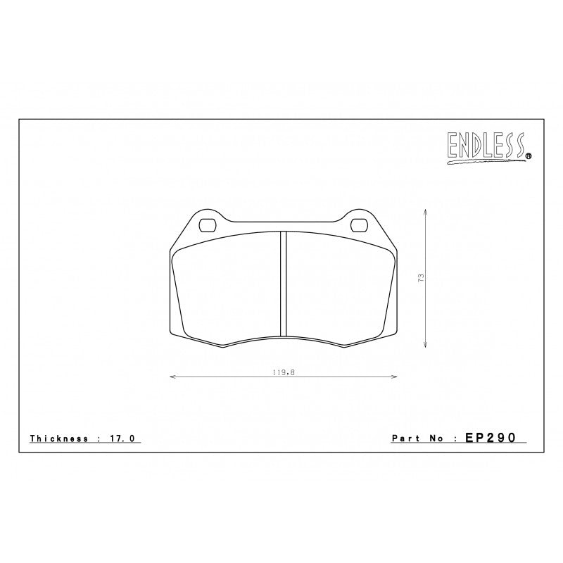 ENDLESS EP290MX72 (EP400)Front brake pads NISSAN SKYLINE R32 V-Spec/R33/R34 ALL(93-01) Photo-0 