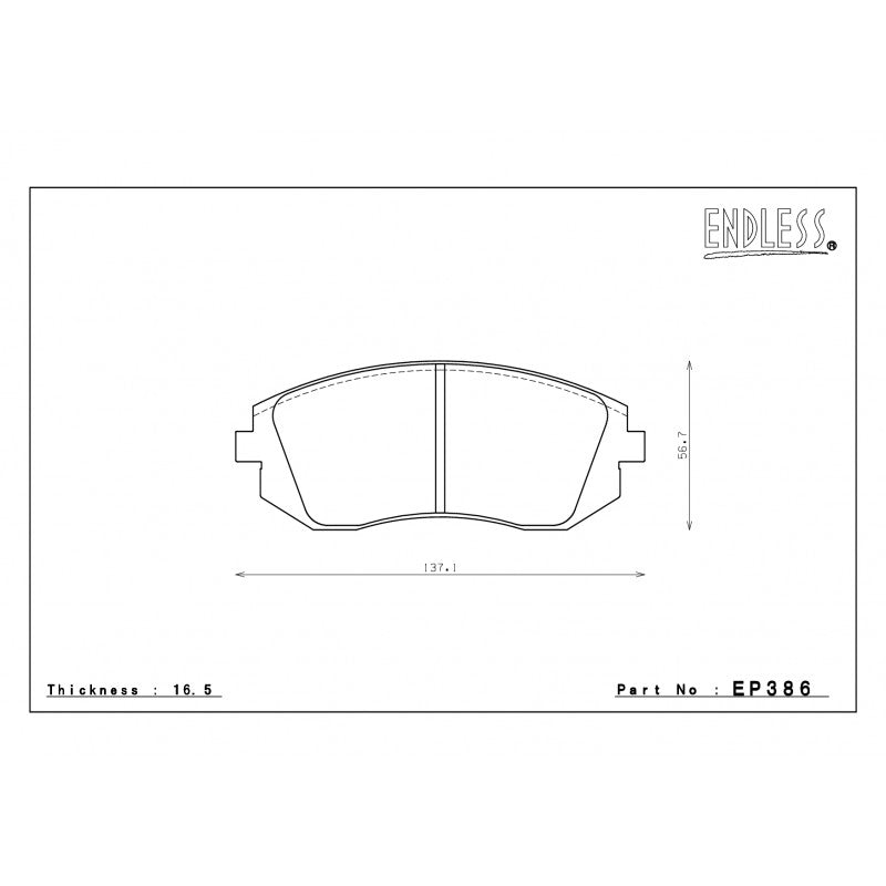 ENDLESS EP386MX72PL Front brake pads for SUBARU BRZ/FORESTER/IMPREZA/WRX/ TOYOTA GT86 Photo-0 