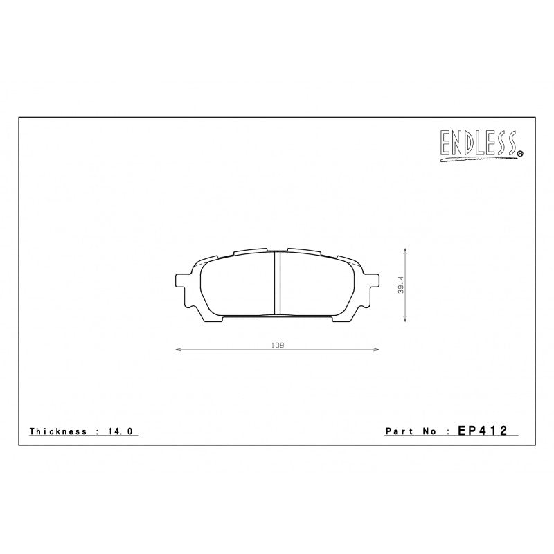 ENDLESS EP412SSY Rear brake pads SUBARU FORESTER (04-12)/IMPREZA WRX (03-05) Photo-0 