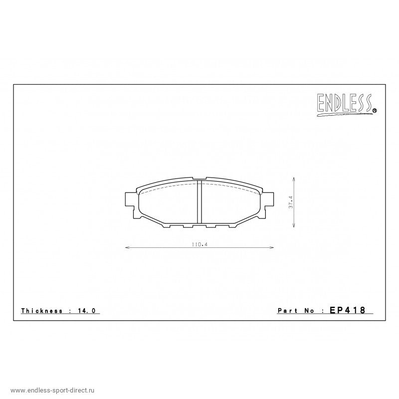 ENDLESS EP418MX72PL Rear brake pads for SUBARU BRZ/IMPREZA Outb.Sport/WRX (GH8)/LEGACY Photo-0 