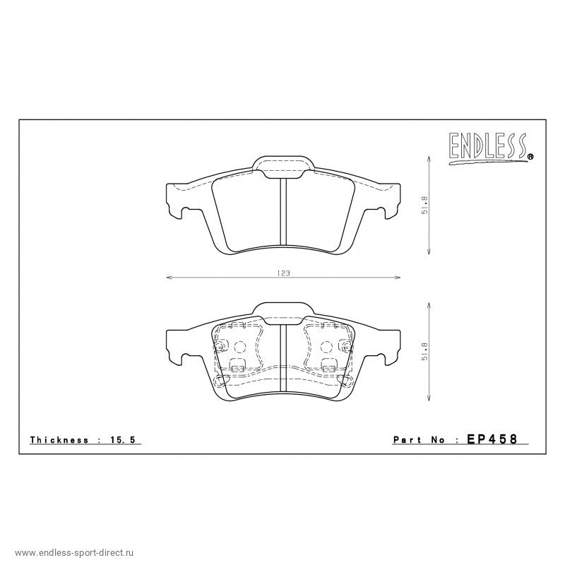 ENDLESS EP458SSY Rear brake pads MAZDA 3 (04-12) Photo-0 
