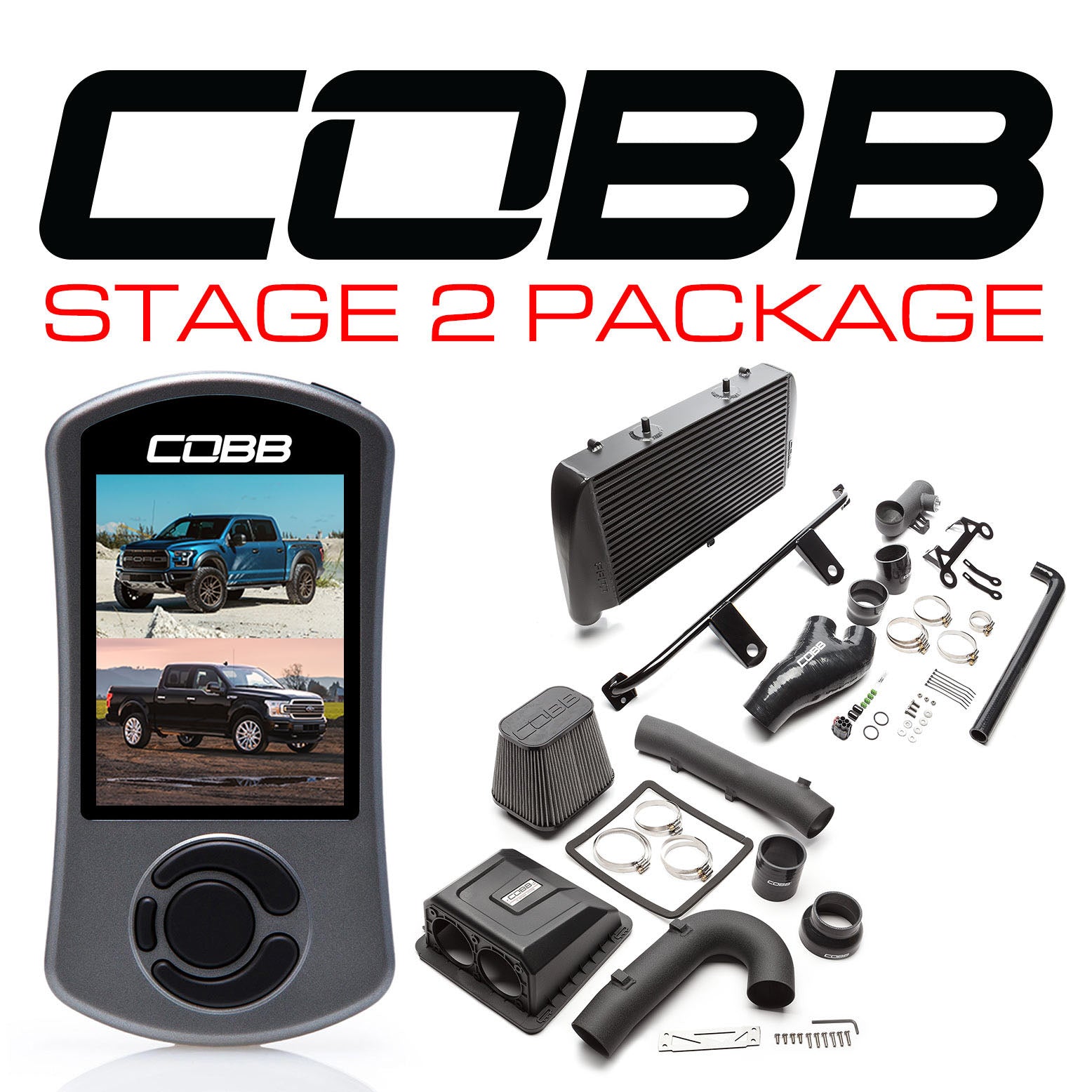 COBB FOR0050020BK-TCM FORD Stage 2 Power Package Black with TCM F-150 Ecoboost Raptor / Limited Photo-0 