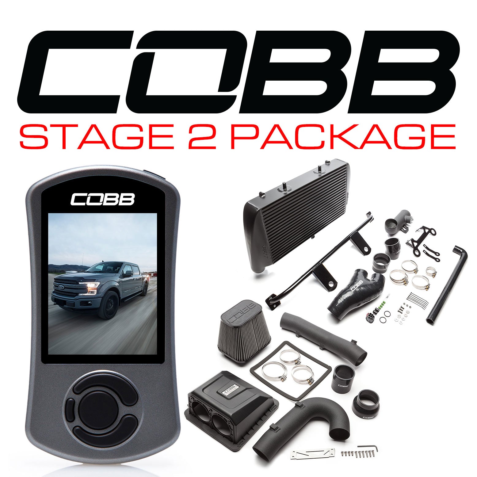COBB FOR0060020BK FORD Stage 2 Power Package Black F-150 Ecoboost 3.5L 2017-2019 Photo-0 