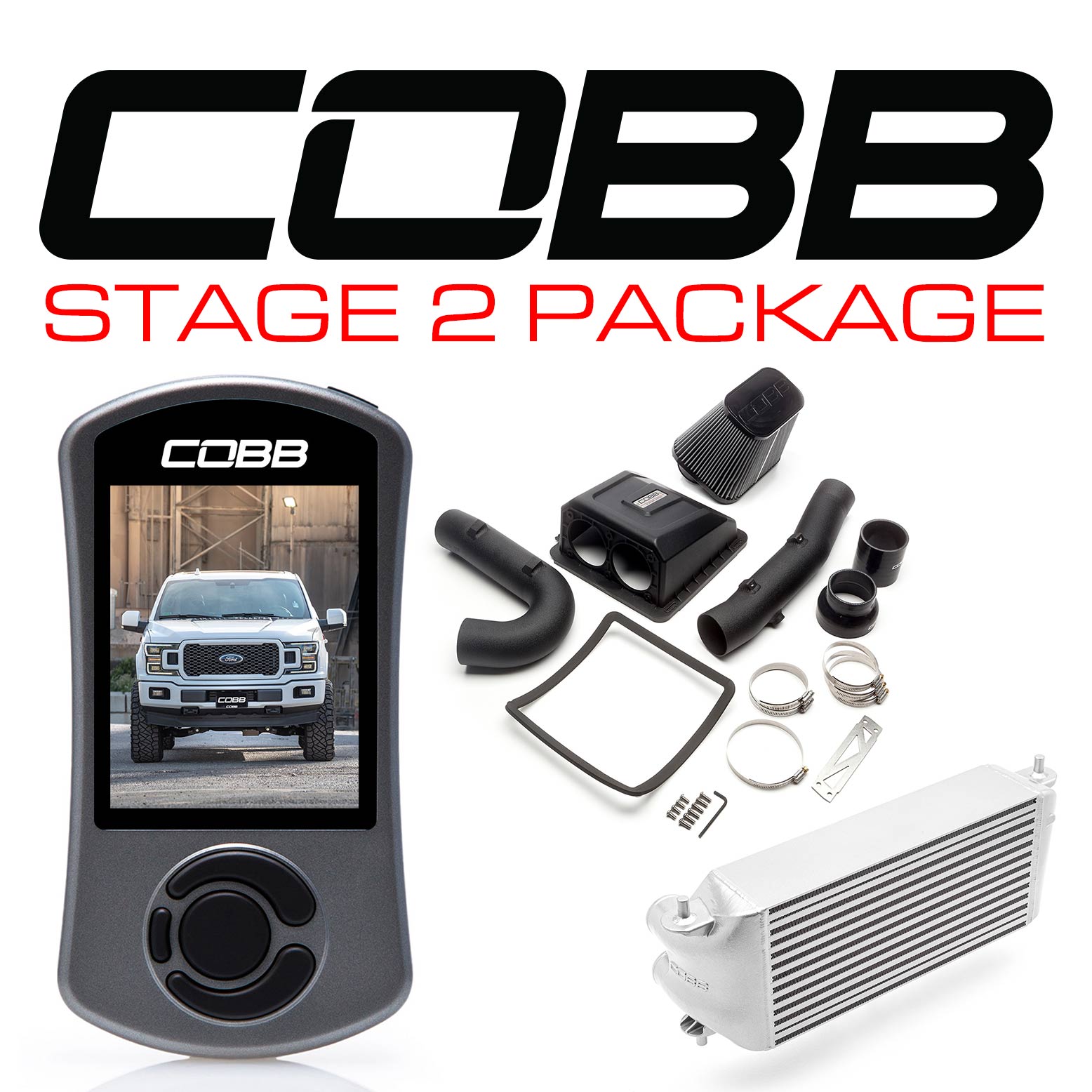 COBB FOR0080S20SL FORD Stage 2 Power Package Silver (Factory Location Intercooler) F-150 2.7L 2018-2020 Photo-0 