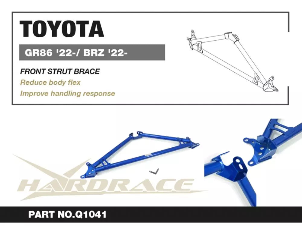 HARDRACE Q1041 Front Strut Brace for Toyota 86, Subaru BRZ Photo-1 
